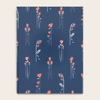 Retro Dark Flower Pattern in Modern Navy and Coral Notebook Gallery Image 4