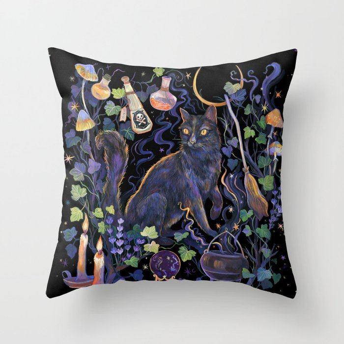 Black Cat Throw Pillow Gallery Image 6