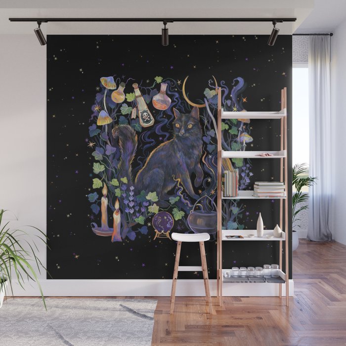 Black Cat Wall Mural Gallery Image 1