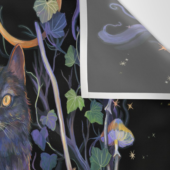 Black Cat Wall Tapestry Gallery Image 3