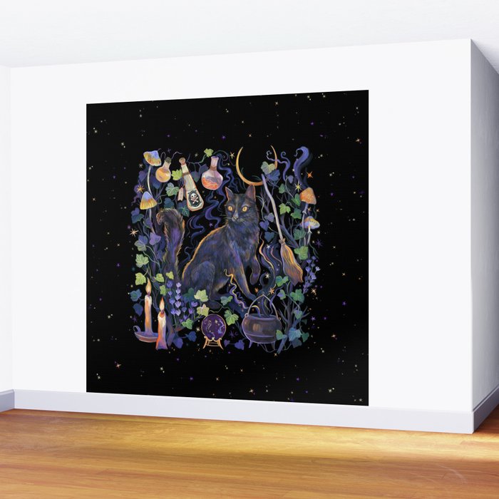 Black Cat Wall Mural Gallery Image 2