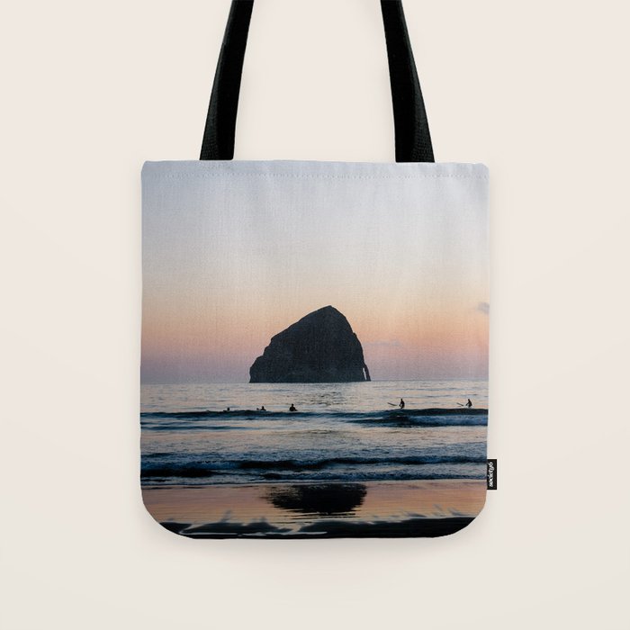 Sunset Surfers - Oregon Coast Tote Bag Gallery Image 1