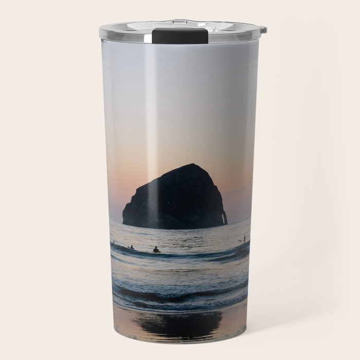 Sunset Surfers - Oregon Coast Travel Mug Gallery Image 1