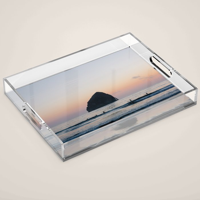 Sunset Surfers - Oregon Coast Acrylic Tray Gallery Image 1