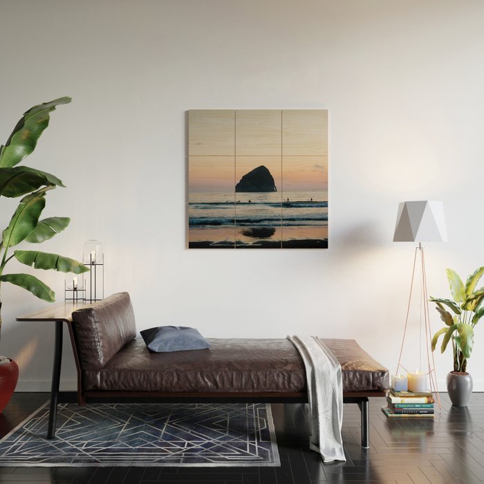 Sunset Surfers - Oregon Coast Wood Wall Art Gallery Image 2