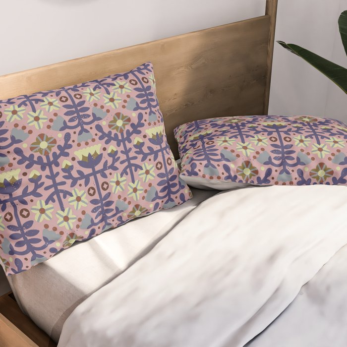 Playful Folk Floral Pillow Sham Gallery Image 2