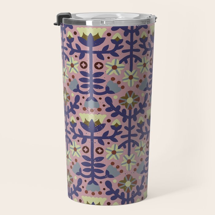 Playful Folk Floral Travel Mug Gallery Image 3