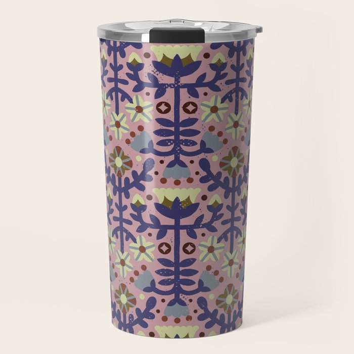 Playful Folk Floral Travel Mug Gallery Image 1