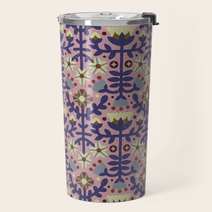 Playful Folk Floral Travel Mug Gallery Image 2