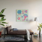 Polka dot jellyfish Wood Wall Art Gallery Image 2