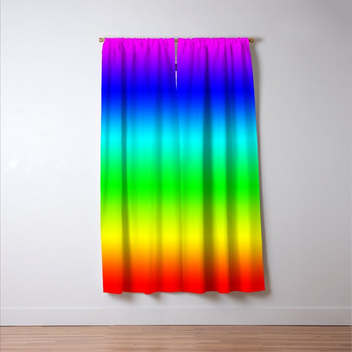 Modern Bright Rainbow Colors Ombre Window Curtain Gallery Image 3
