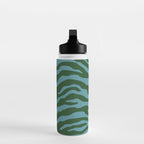 Zebra Wild Animal Print Green and Blue Water Bottle Gallery Image 3