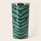 Zebra Wild Animal Print Green and Blue Travel Mug Gallery Image 1