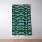 Zebra Wild Animal Print Green and Blue Window Curtain Gallery Image 3