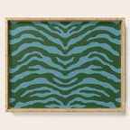 Zebra Wild Animal Print Green and Blue Serving Tray Gallery Image 1