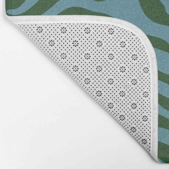 Zebra Wild Animal Print Green and Blue Bath Mat Gallery Image 2