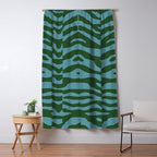 Zebra Wild Animal Print Green and Blue Window Curtain Gallery Image 5