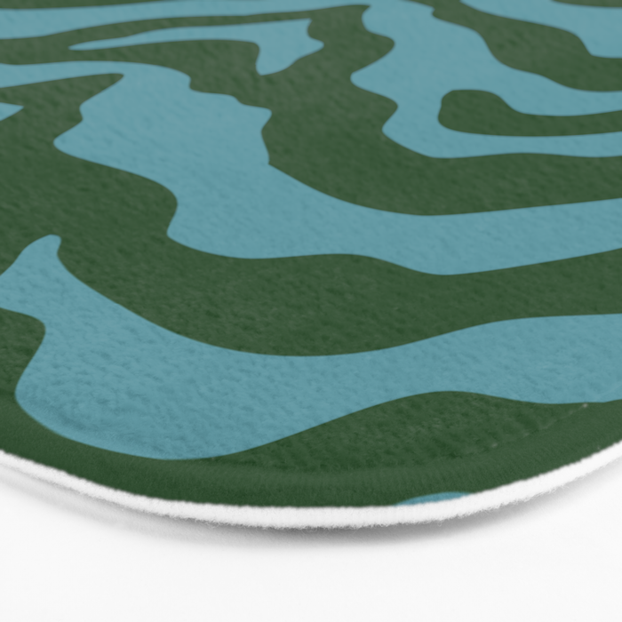 Zebra Wild Animal Print Green and Blue Bath Mat Gallery Image 3