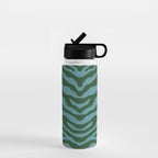 Zebra Wild Animal Print Green and Blue Water Bottle Gallery Image 1