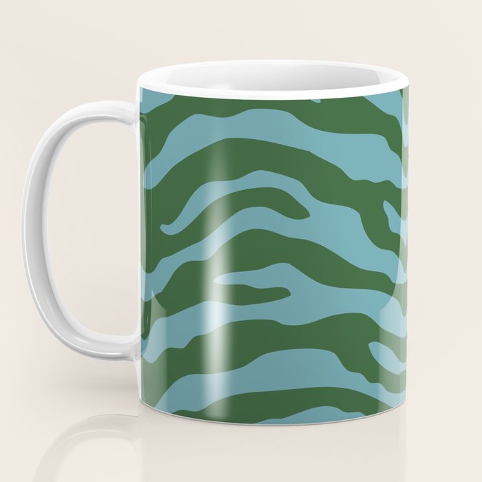 Zebra Wild Animal Print Green and Blue Coffee Mug Gallery Image 3
