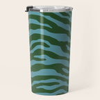 Zebra Wild Animal Print Green and Blue Travel Mug Gallery Image 3
