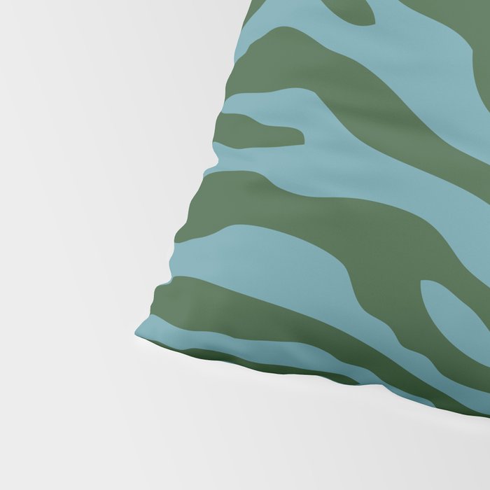 Zebra Wild Animal Print Green and Blue Pillow Sham Gallery Image 4