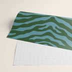 Zebra Wild Animal Print Green and Blue Wrapping Paper Gallery Image 2