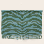 Zebra Wild Animal Print Green and Blue Wall Hanging Gallery Image 1