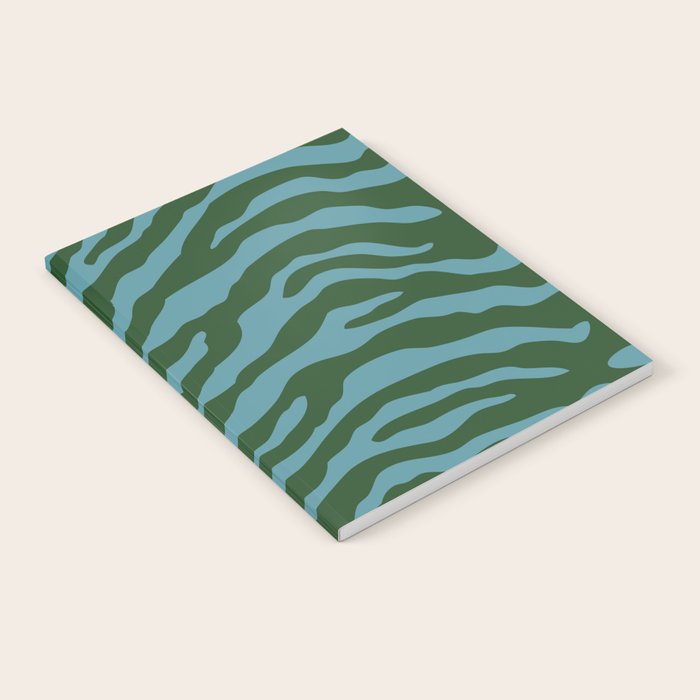 Zebra Wild Animal Print Green and Blue Notebook Gallery Image 1