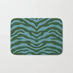 Zebra Wild Animal Print Green and Blue Bath Mat Gallery Image 1