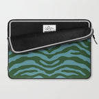 Zebra Wild Animal Print Green and Blue Laptop Sleeve Gallery Image 2