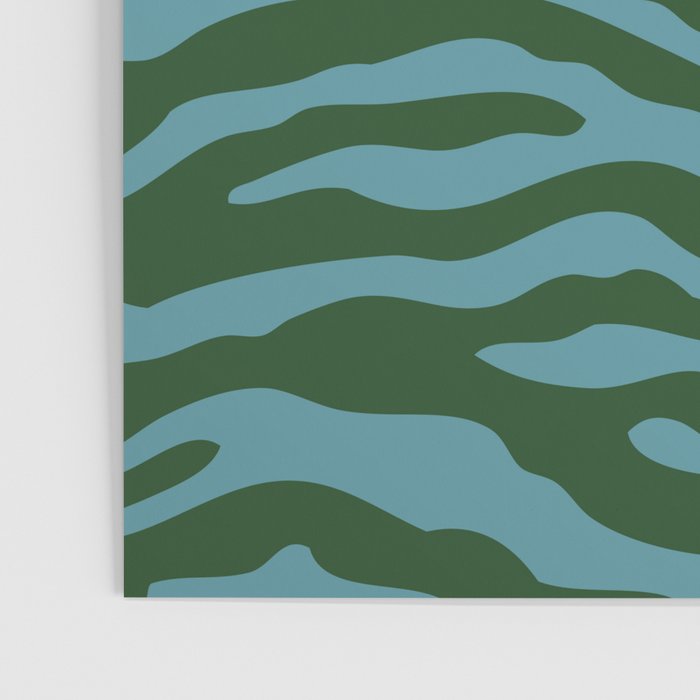 Zebra Wild Animal Print Green and Blue Poster Gallery Image 3
