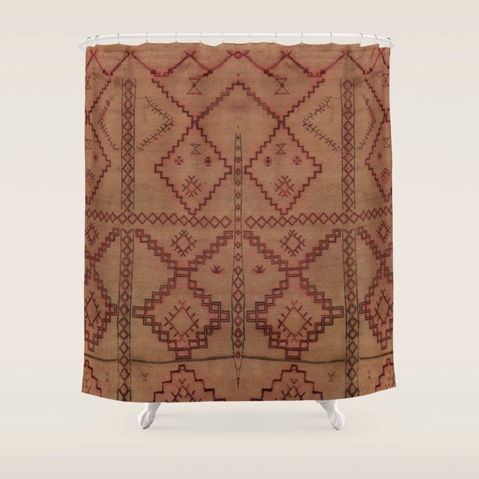 Heritage Moroccan Berber Carpet Design B29 Shower Curtain Gallery Image 1
