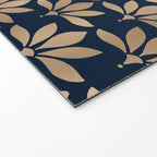 Gold and Navy Art Deco Leaf Design Welcome Mat Gallery Image 2