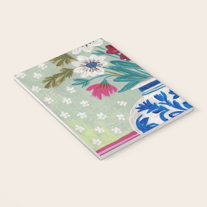 Still Life Vase with Wild Flowers Bouquet Bright colours Notebook Gallery Image 3