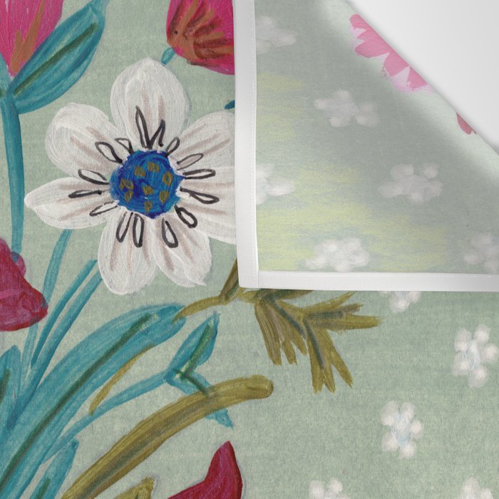 Still Life Vase with Wild Flowers Bouquet Bright colours Wall Tapestry Gallery Image 3