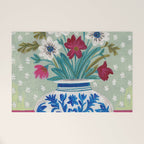 Still Life Vase with Wild Flowers Bouquet Bright colours Welcome Mat Gallery Image 1