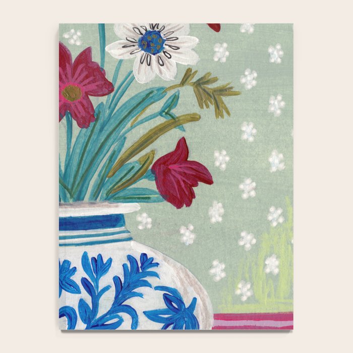 Still Life Vase with Wild Flowers Bouquet Bright colours Notebook Gallery Image 4