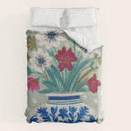 Still Life Vase with Wild Flowers Bouquet Bright colours Duvet Cover Gallery Image 6