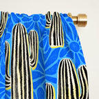 Sonora - blue, yellow, black, and white Window Curtain Gallery Image 2