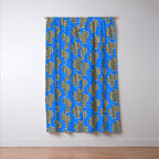 Sonora - blue, yellow, black, and white Window Curtain Gallery Image 3