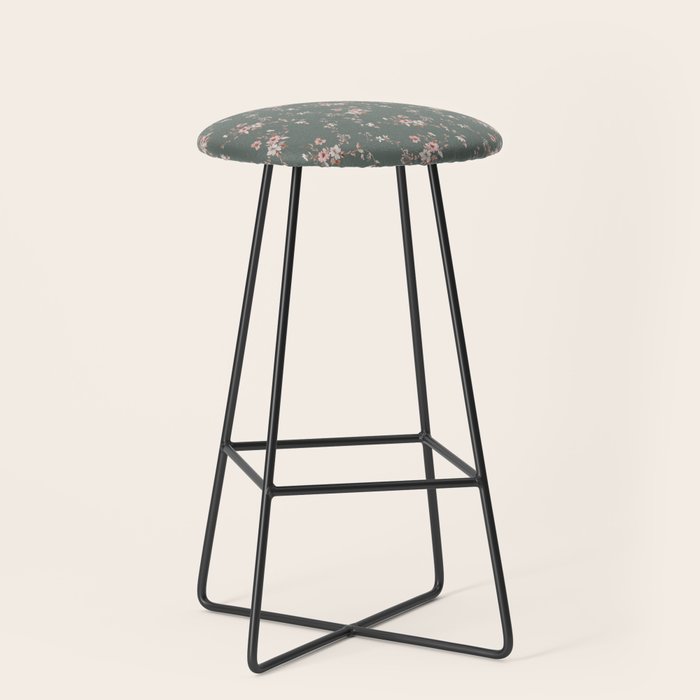 Watercolor Wildflowers - Sage Pink Stool Gallery Image 1