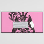 Black and Pink Baphomet Desk Mat Gallery Image 1