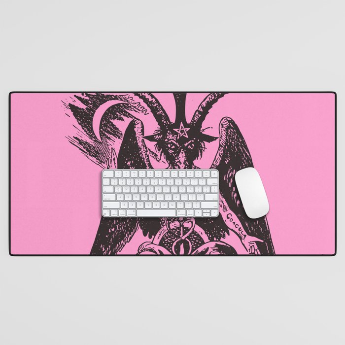 Black and Pink Baphomet Desk Mat Gallery Image 1