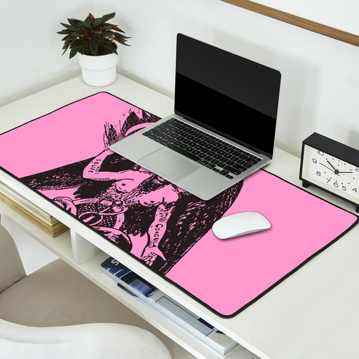 Black and Pink Baphomet Desk Mat Gallery Image 2