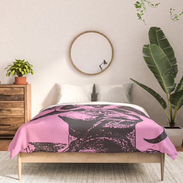 Black and Pink Baphomet Comforter Gallery Image 3