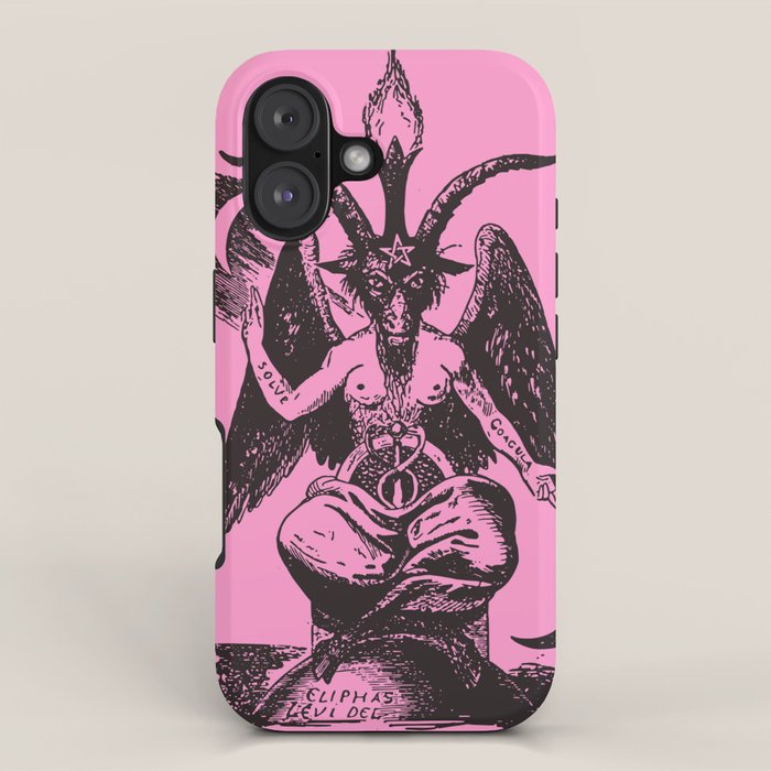 Black and Pink Baphomet iPhone Case