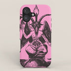 Black and Pink Baphomet iPhone Case Gallery Image 1