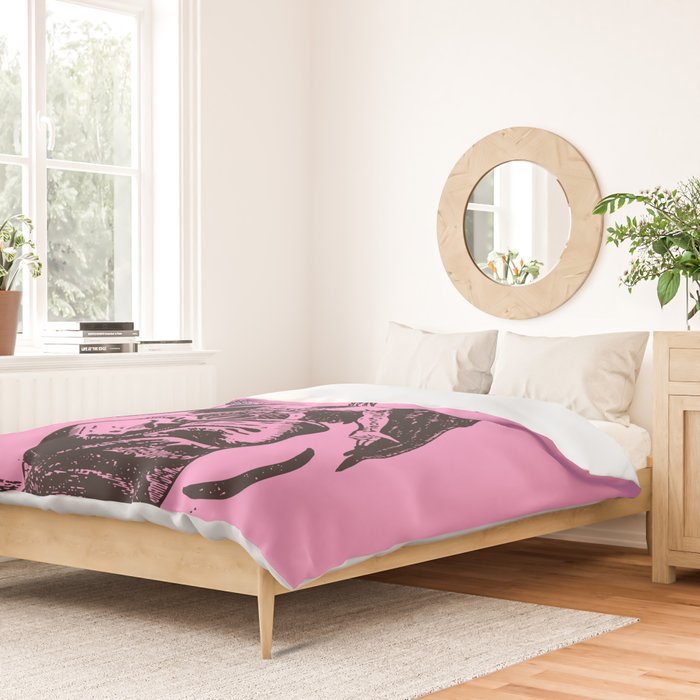 Black and Pink Baphomet Duvet Cover Gallery Image 2