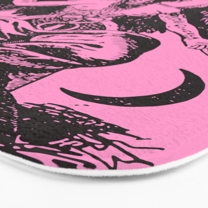 Black and Pink Baphomet Bath Mat Gallery Image 3